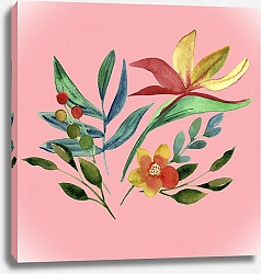 Постер olies Цветы на розовом