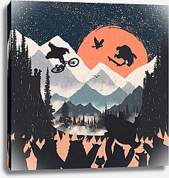 Постер forestpunk Оранжевая Луна и Медвежий Панк