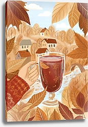 Постер Лариса Ермолаева Осень и бокал глинтвейна