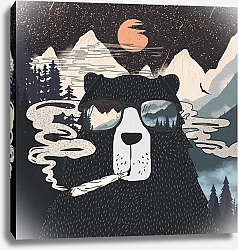 Постер forestpunk Оранжевая Луна и Медвежий Панк