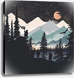 Постер forestpunk Оранжевая Луна и Медвежий Панк