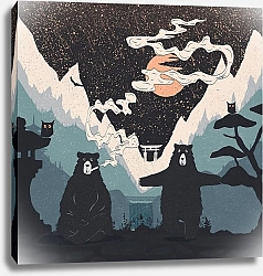 Постер forestpunk Оранжевая Луна и Медвежий Панк