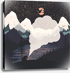 Постер forestpunk Оранжевая Луна и Медвежий Панк