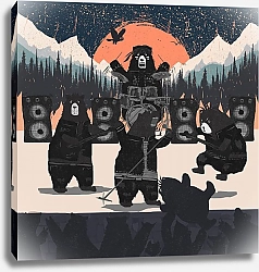 Постер forestpunk Оранжевая Луна и Медвежий Панк