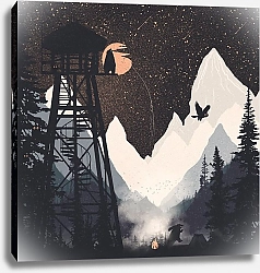 Постер forestpunk Оранжевая Луна и Медвежий Панк