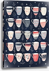 Постер Лариса Ермолаева Зимние кружки на тёмном фоне