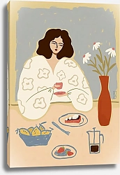 Постер Kristinity Art Девушка пьет чай 