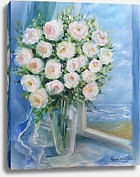 Постер Марина Орлова Белые розочки и море