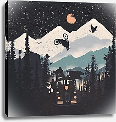 Постер forestpunk Оранжевая Луна и Медвежий Панк