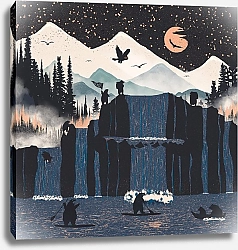 Постер forestpunk Оранжевая Луна и Медвежий Панк