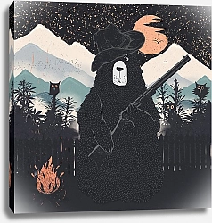 Постер forestpunk Оранжевая Луна и Медвежий Панк