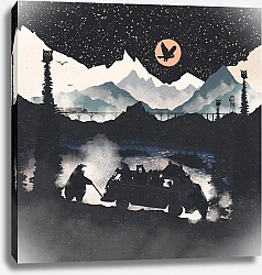 Постер forestpunk Оранжевая Луна и Медвежий Панк