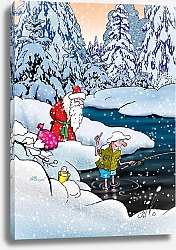 Постер Aleksander SERGEEV Дед Мороз и рыбак