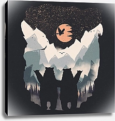 Постер forestpunk Оранжевая Луна и Медвежий Панк