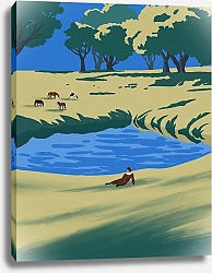 Постер Landscapes by Julie Alex Relaxing by the pond