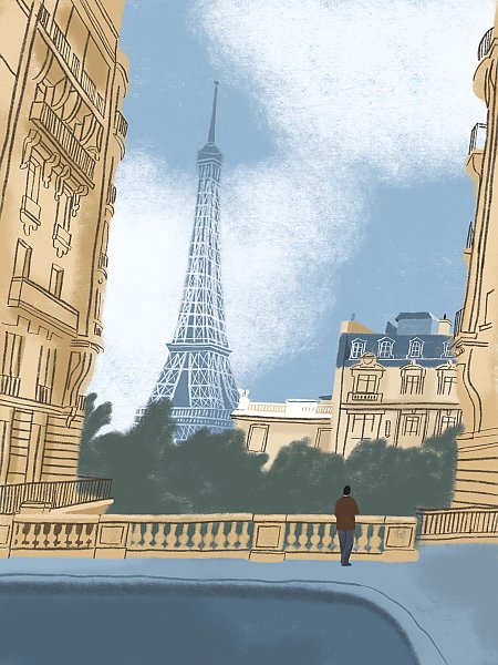 View of the Eiffel Tower from Avenue de Camões