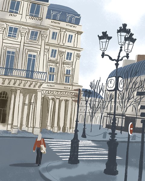 Across the road from the Comédie Française