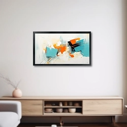 «Оранжево-бирюзовая симфония в движении» в интерьере 