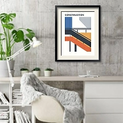 «The Peak Hight» в интерьере кабинета в скандинавском стиле с бетонной стеной