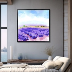 «Лавандовые поля в Крыму акварель» в интерьере 