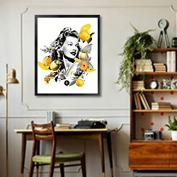 «Rita_Hayworth» в интерьере кабинета в стиле ретро над столом