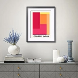 «Strawberry daiquiri» в интерьере современной гостиной с голубыми деталями