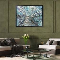 «Достоевская. Весенний этюд» в интерьере гостиной в оливковых тонах