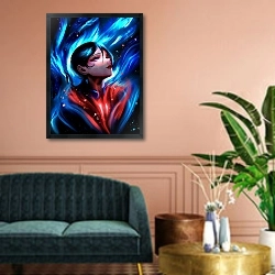 «Пылай» в интерьере классической гостиной над диваном