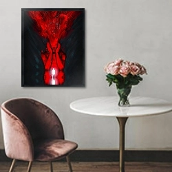 «Страх» в интерьере в классическом стиле над креслом