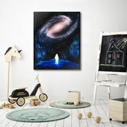 «На Краю» в интерьере детской комнаты для мальчика с самокатом