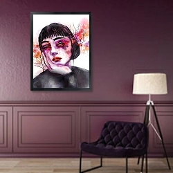 «Осень» в интерьере в классическом стиле в фиолетовых тонах