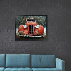 «Вне времени» в интерьере в стиле лофт с черной кирпичной стеной