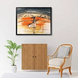 «Трамвай» в интерьере в классическом стиле над комодом