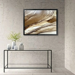 «Абстракция «Солнечный поцелуй» 2» в интерьере в стиле минимализм над столом