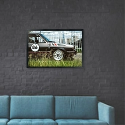 «Volkswagen Golf|GTi|MK2» в интерьере в стиле лофт с черной кирпичной стеной