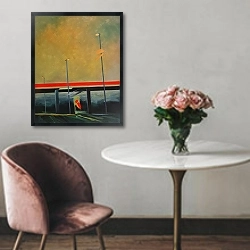 «Абстракция 79» в интерьере в классическом стиле над креслом