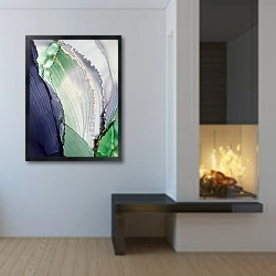 «Анютины глазки 7» в интерьере в стиле минимализм у камина